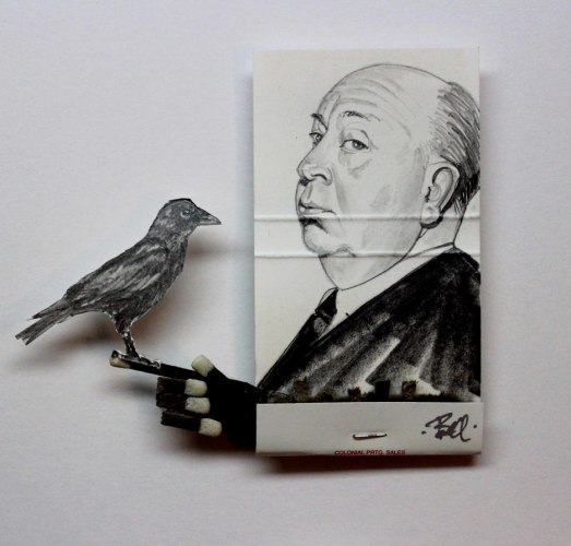 Alfred Hitchcock, Graphite on matchbox