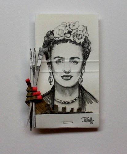 Frida Kahlo, Graphite on matchbox