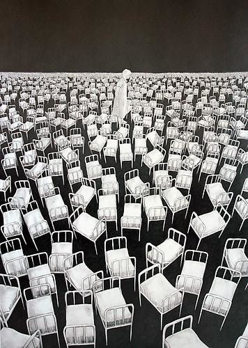 Fant&ocirc;mes (3B) Graphite on paper