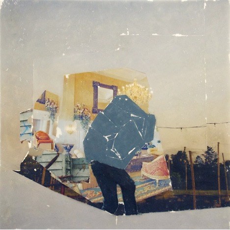 Parking People mixed media on Mylar