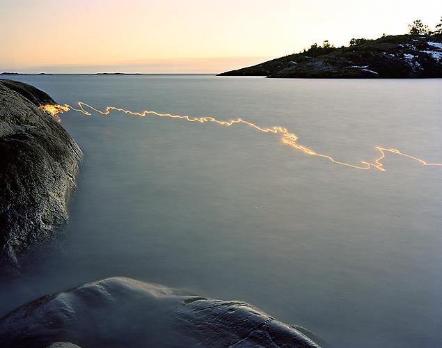 Ole Brodersen Plexiglass, wood, sparkler and string #03