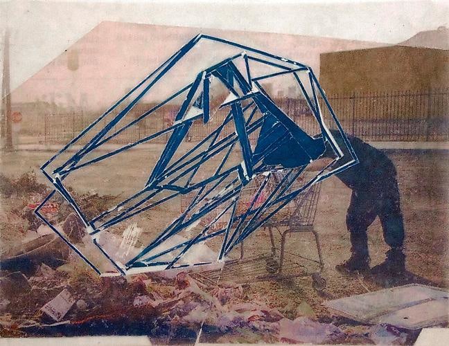 Smithereens mixed media on Mylar