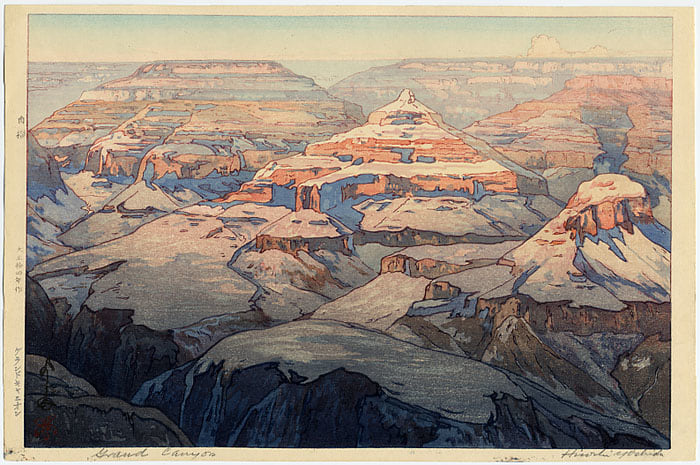 Hiroshi Yoshida, Grand Canyon, Grand Canyon National Park, western art, woodblock print