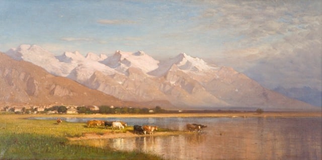 Samuel Colman, utah art, Wasatch Mountains, Salt Lake Valley, Pioneer art, mountain landscape