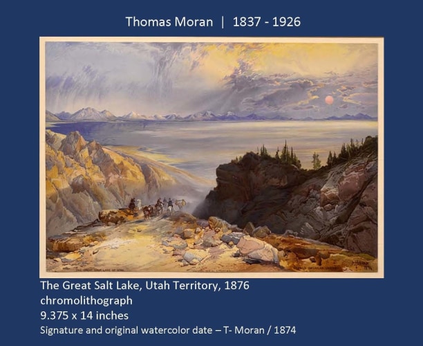 Thomas Moran, great salt lake, chromolithograph,