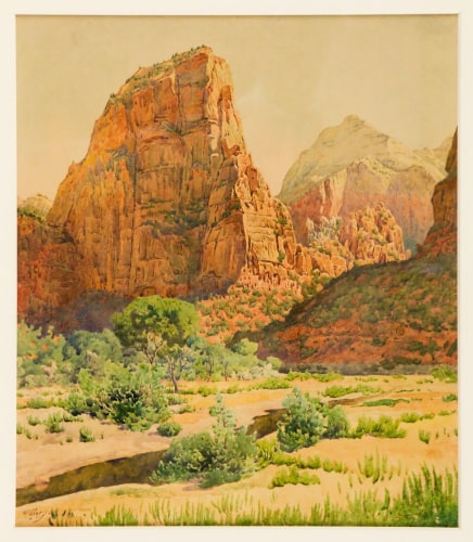 Gunnar Widforss, Bright Angel Landing, Zion National Park, western art, landscape,