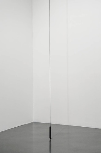 Ana Bidart, Long 73º W, 2013, Graphite rod, string, light and shadow, Dimension variable