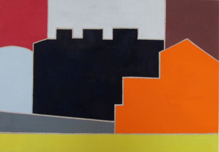 Neighborhood II, 2014, Egg Tempera on linen, 17x24 inches