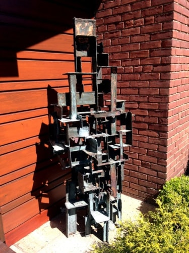 Ibram Lassaw, The Red One, 1964, welded mixed metals, 72 x 29 x 24 inches