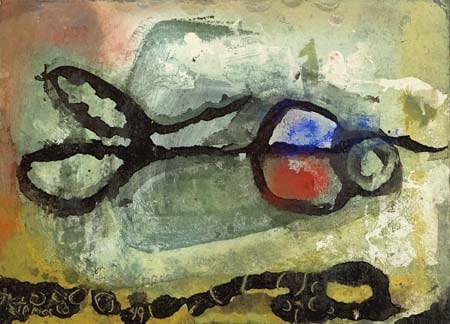 Long Island Sound, 1949, gouache on board, 7 by 9.75 inches