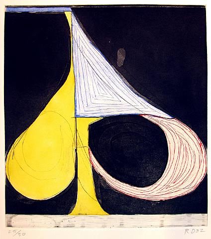 Richard Diebenkorn,&nbsp;Tri-Color Spade, 1982,&nbsp;Sugar-lift Aquatint And Etching In Colors On Rives Paper