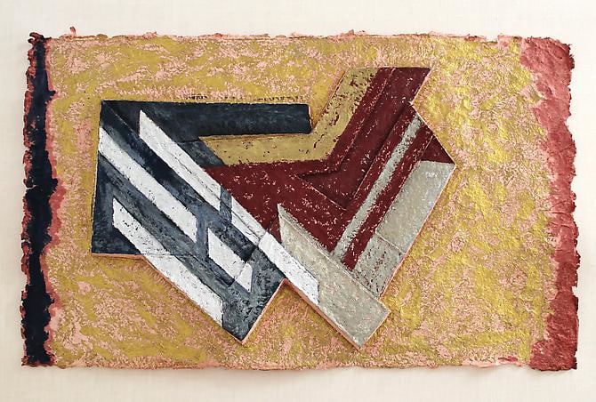 Bogoria, 1979 Mixed media on handmade paper relief 28 x 42 inches