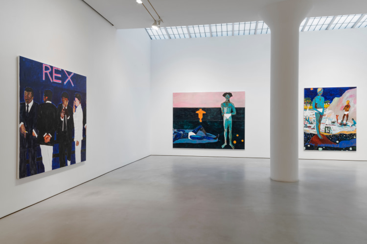 Installation view of Blue Boys Blues
