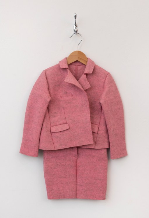 ANNETTE LEMIEUX Girl's Felt Suit Pink (after Beuys) 2013