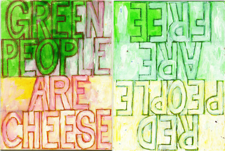  POPE.L Red People Are Free, Green People Are Cheese