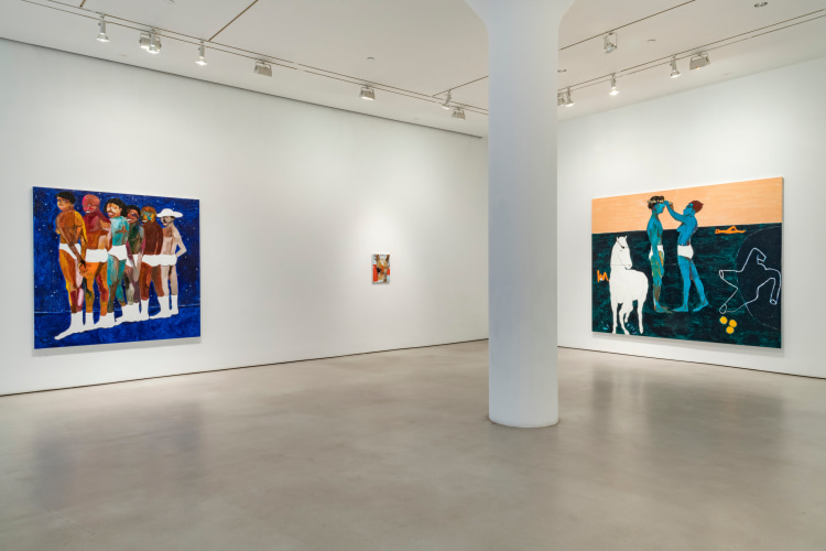 Installation view of Blue Boys Blues