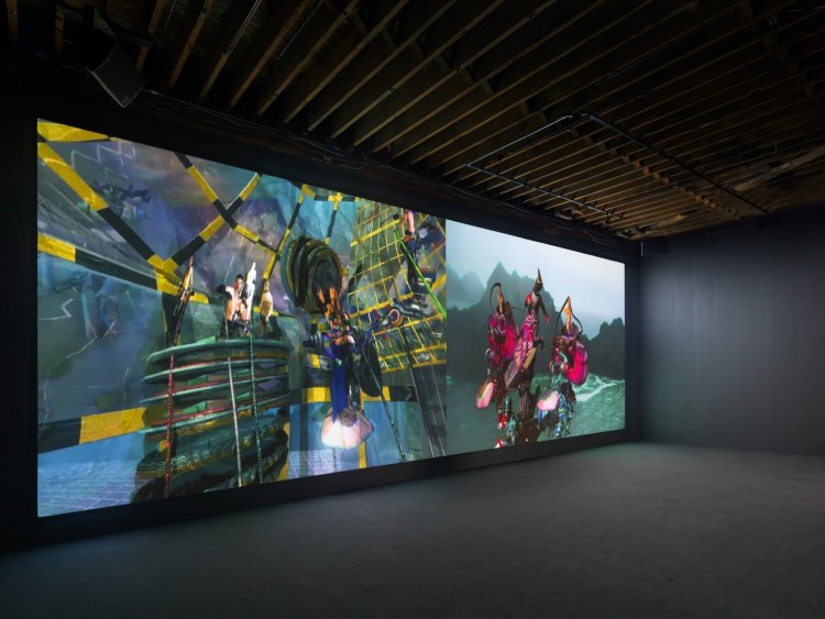 JACOLBY SATTERWHITE Installation view of&nbsp;You&#039;re at home&nbsp;at Pioneer Works, Brooklyn, NY, 2019