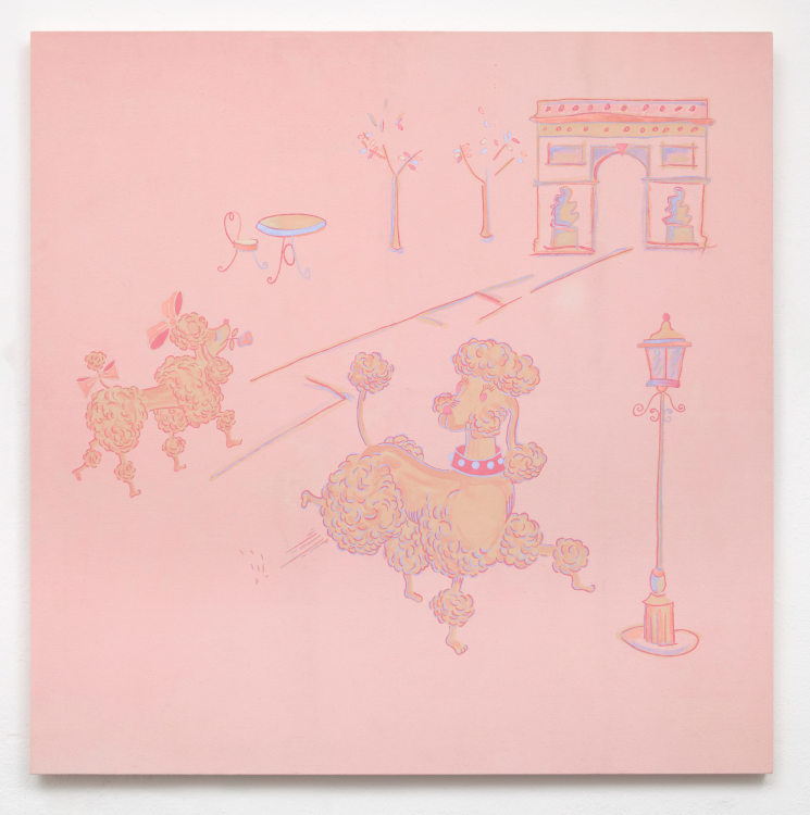 GENERAL IDEA  Untitled (Pink Poodles with Arc de Triomphe)  1983
