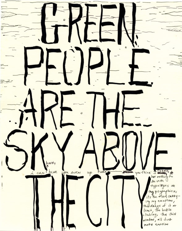 POPE.L Green People Are The Sky Above The City 2010