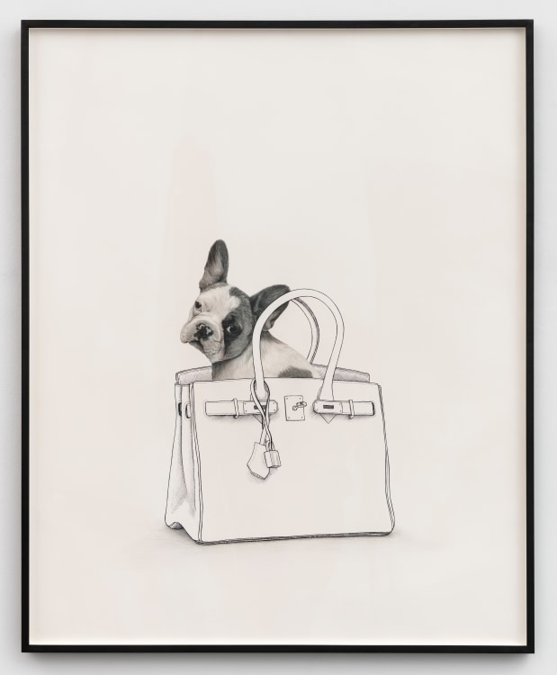 KARL HAENDEL  Dog in Bag (Frenchie in Birkin) 2022