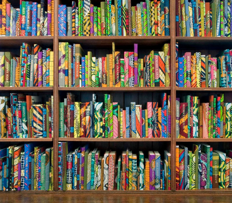 Image of Yinka SHonibare's "The British Library Collection"