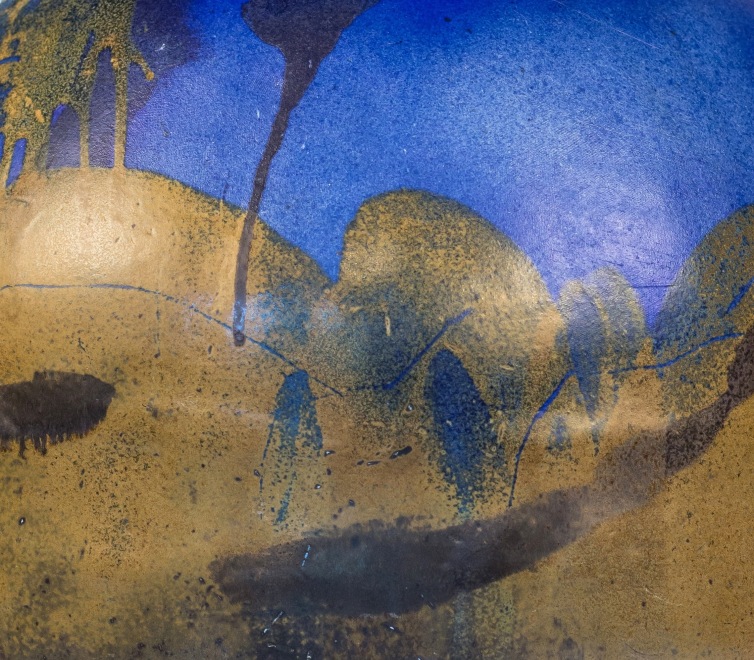 Detail of Toshiko Takaezu's Makaha Blue Moon, ca. 1990s