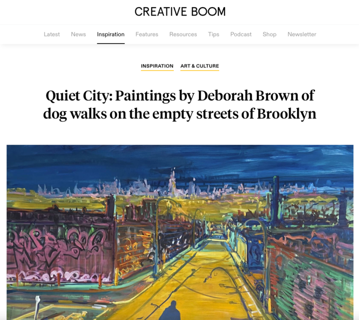 Quiet City: Paintings by Deborah Brown of dog walks on the empty streets of Brooklyn