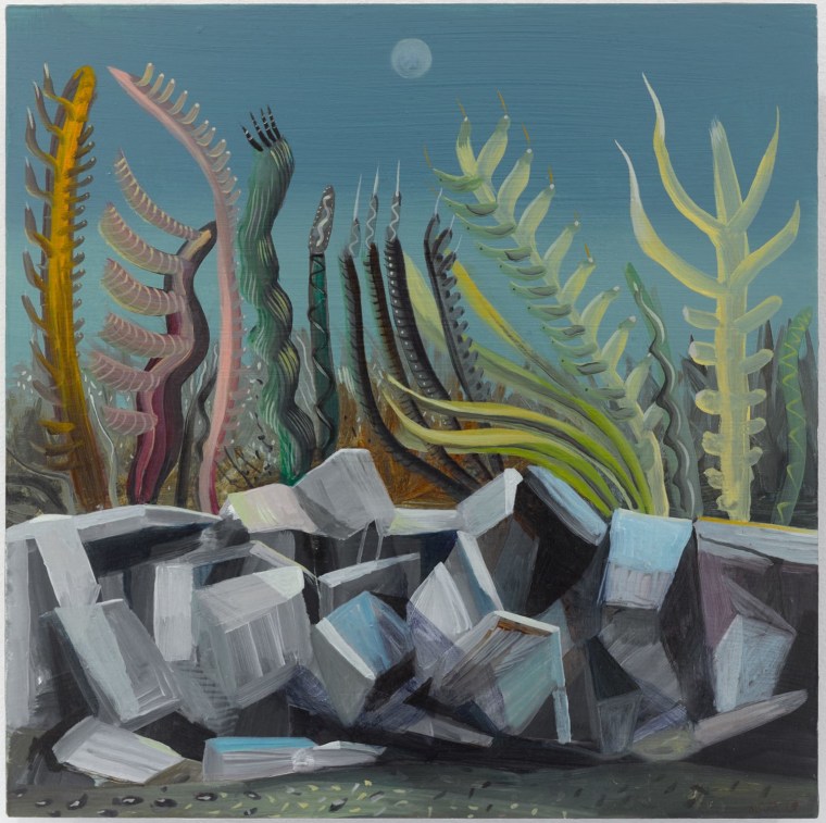 Landscape with Stones, 2019. Oil on panel, 11 13/16 x 11 13/16 inches (30 x 30 cm).