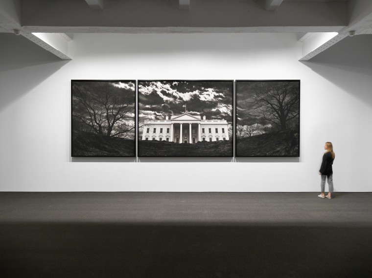 Untitled (White House), 2019. Charcoal on mounted paper,