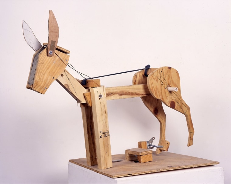 Eric Wesley wooden sculpture of donkey