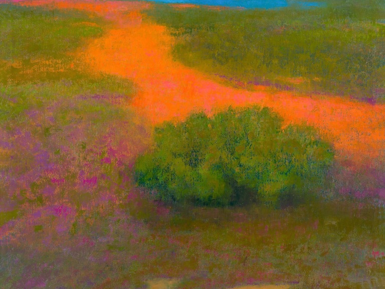 Painting by Richard Mayhew titled Beyond the Bramble Bush from 1996-1997