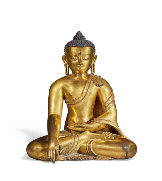 Gilt-bronze Figure of Buddha Sakyamuni, Nepal, Malla, 13th/14th century