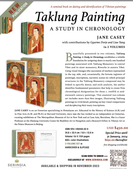 Advertisement for new book called Taklung Painting: A Study in Chronology
