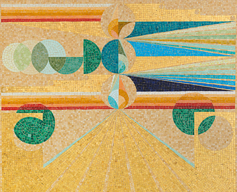 detail of mosaic work by Eamon Ore-Giron