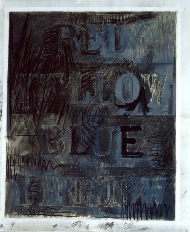 Jasper Johns Folly Beach Charcoal and chalk on paper