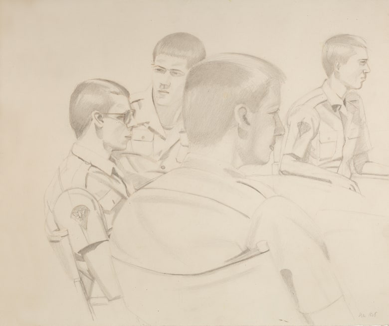 alex katz soldiers 1981 pencil on paper richard gray