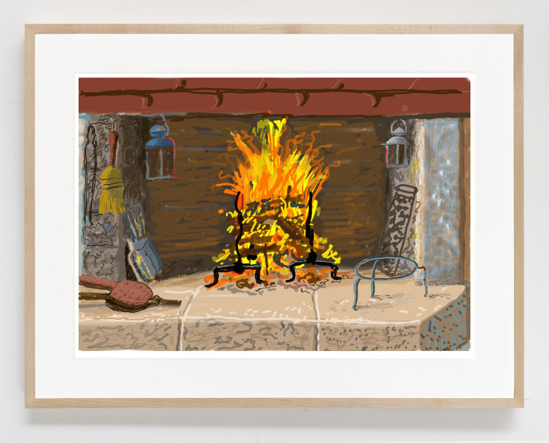 A Bigger Fire, 2020, iPad painting printed on paper