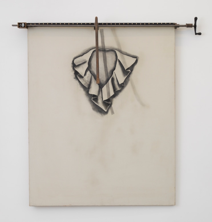 Total Modness (The Big Floppy Collar by Gerald McCann), 1965, Charcoal and objects on canvas