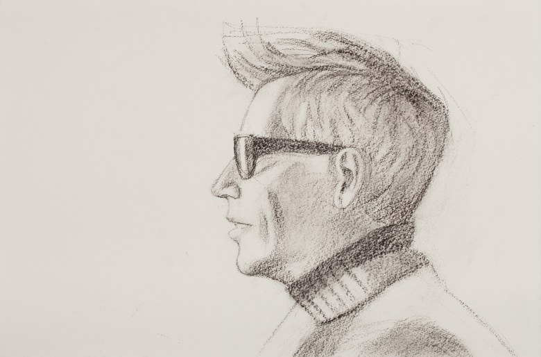 alex katz eric 2008 charcoal on paper richard gray