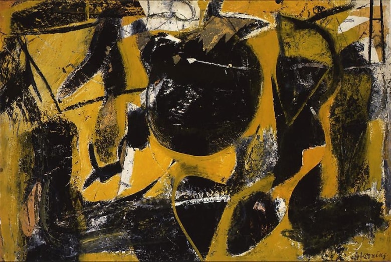 Abstraction, 1948 Oil, charcoal, enamel and paper collage on paper, mounted on board
