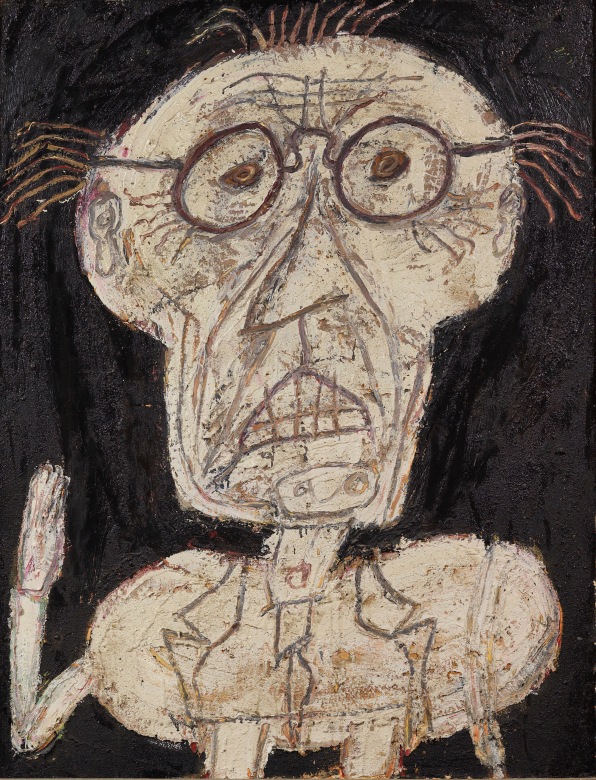 Jean Dubuffet Monsieur d'hotel Oil and sand on canvas