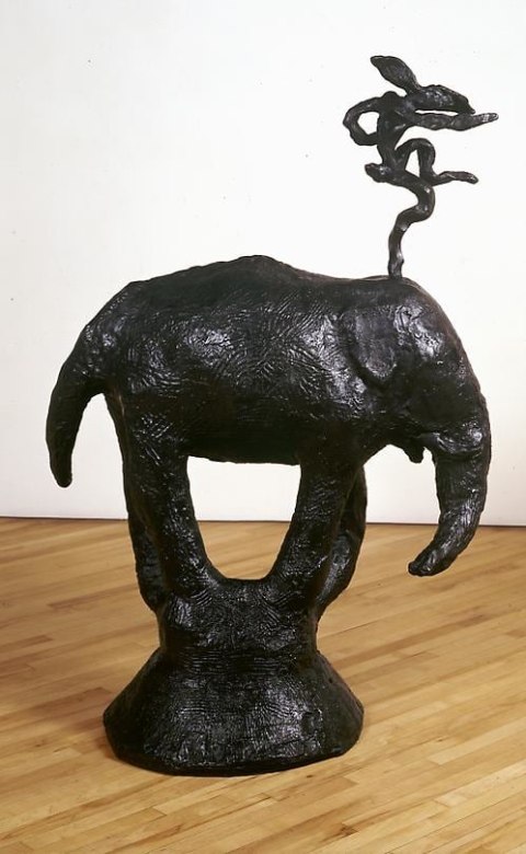 Elephant with Tusks and Nijinski Hare, 1996