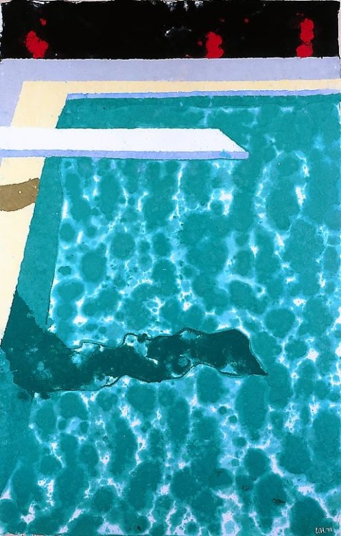 David Hockney Green Pool with Diving Board &amp;amp; Shadow (Paper Pool #3, version K), 1978