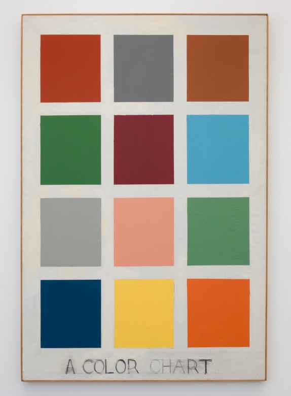 A Color Chart, 1963, Oil on canvas, charcoal text