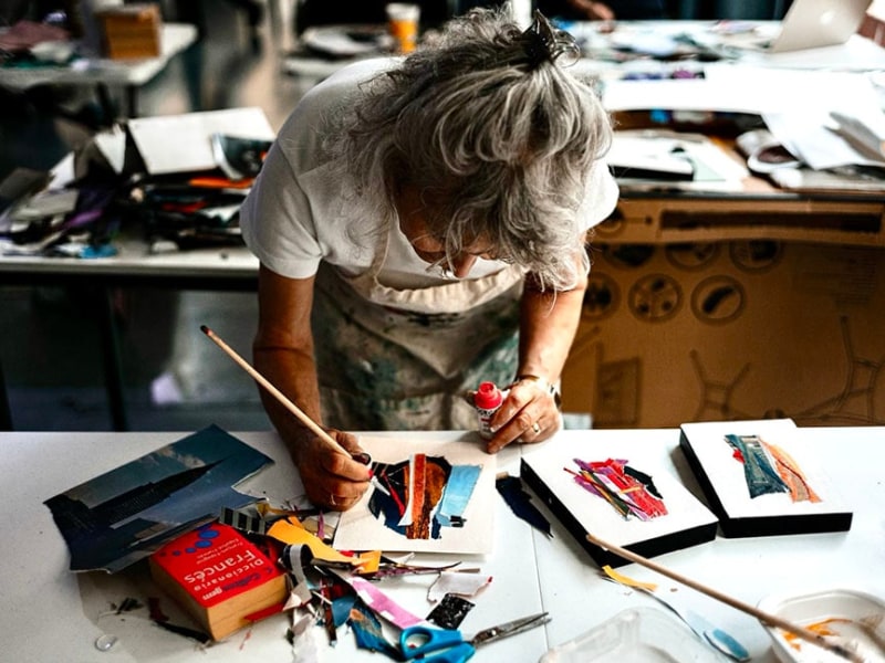 Teri Dryden in London for the “London Collage Project”