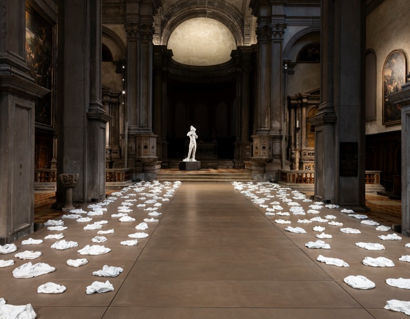 Installation view of Reza Aramesh's work at Venice Bienalle, 2024