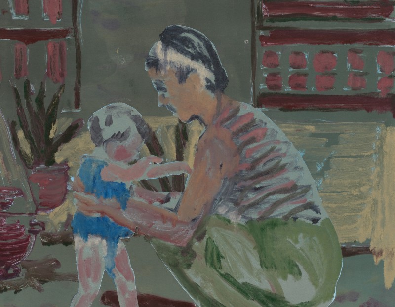 A painting of a mother and child by Claire Tabouret