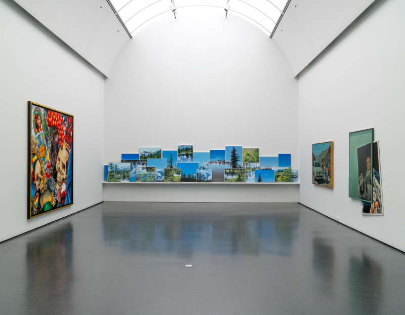 Cynthia Daignault's multipanel work "At Picture Lake"