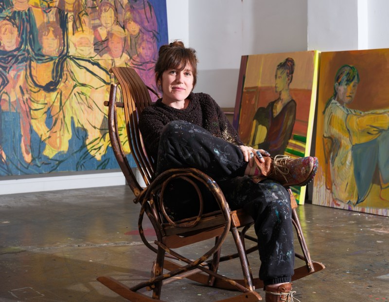 Portrait of Claire Tabouret in her studio.