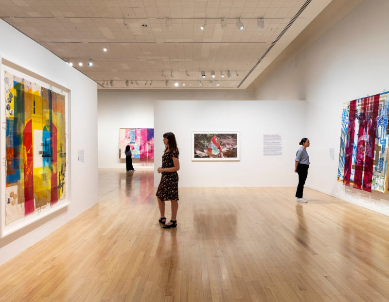 Installation view of Tomashi Jackson's "Across the Universe" at Tufts University